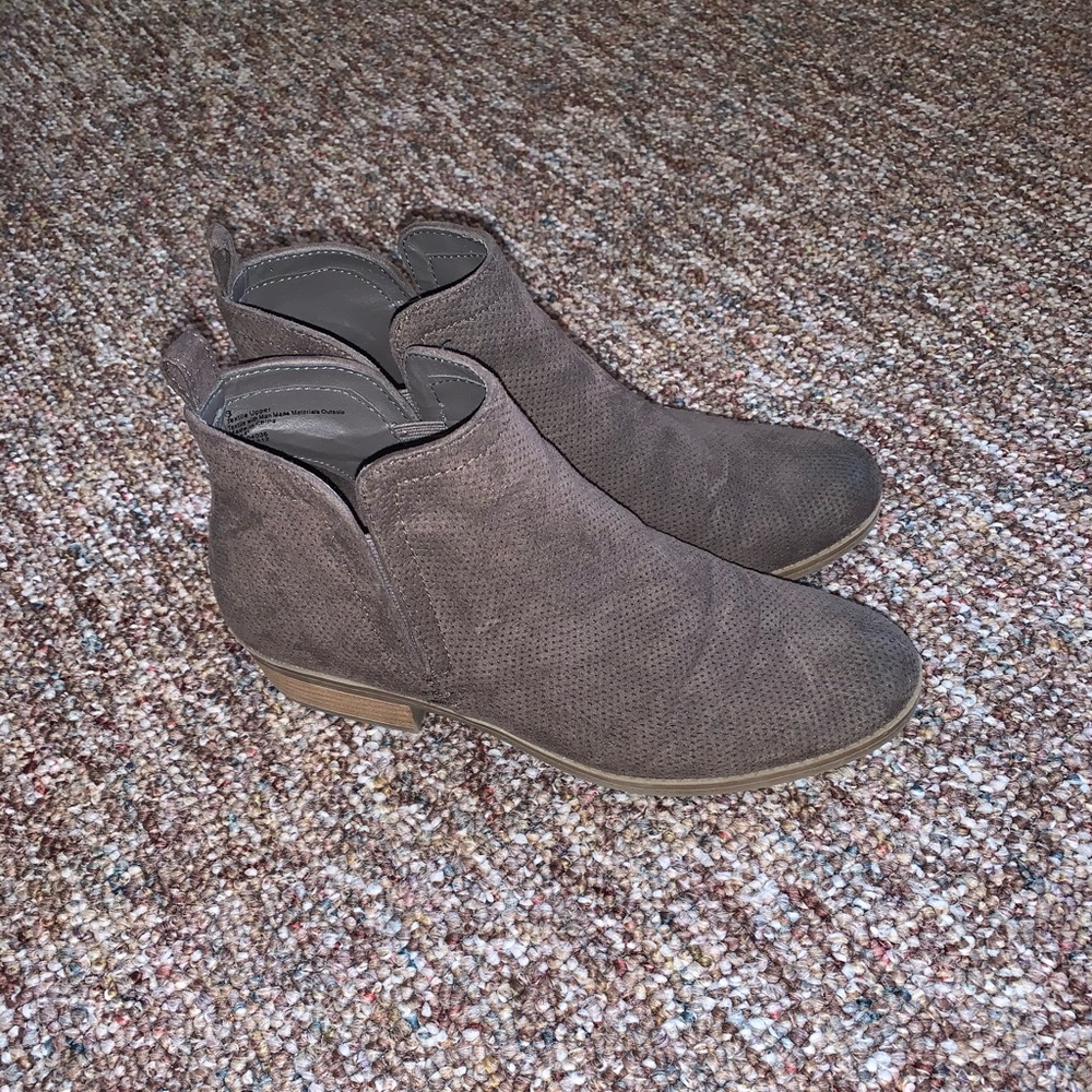 Gray/Tan Ankle Booties